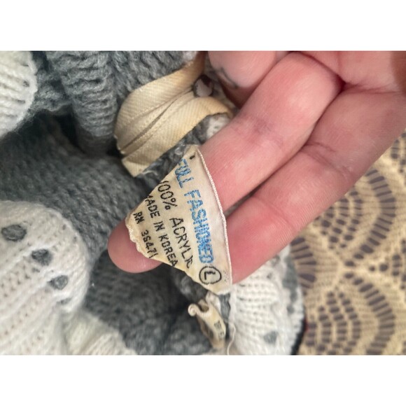 Vintage 70s Fair Isle Sweater 1970s Turtleneck Retro Nordic Size Medium M/L - Picture 3 of 6